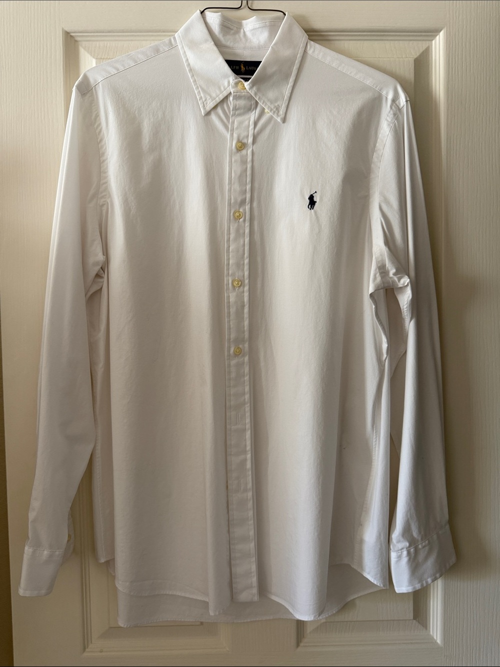 Polo by Ralph Lauren White Long-Sleeve Button-Down Shirt with Navy Pony